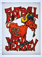 Original VINTAGE 1970s Heat Transfer | Football Jersey Cow - Mach III '79