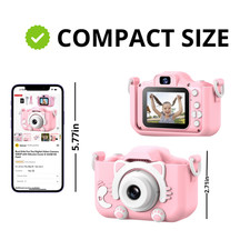 Kids Camera Digital Video Toy 3-8 Years HD w/ 64GB SD Card Gift