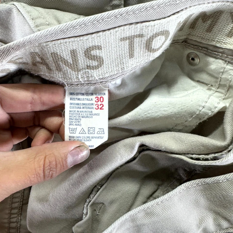 Vintage Tommy Hilfiger Jeans Mens 30x32 Beige Cotton Straight Leg Cargo Workwear - Image 4 of 4