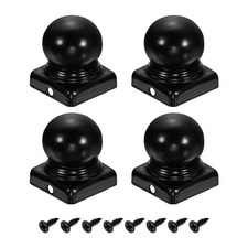 4 Pcs 1.6"x1.6" Fence Post Caps Ball Dome Post Cap with Screw