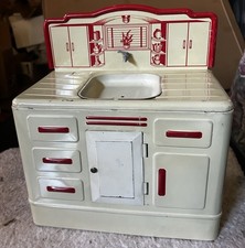 Vintage WOLVERINE Childs Sink Metal 1940 Sink and Cabinet  EXCELLENT SHAPE 