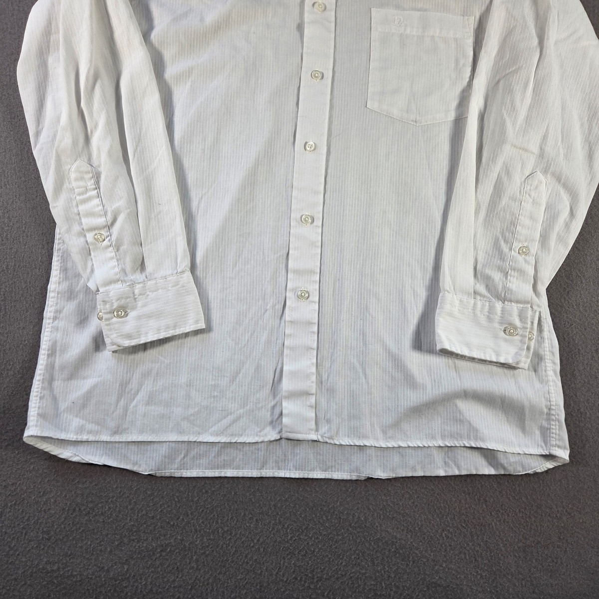Vintage Christian Dior Monsieur Shirt Mens 16.5 White Striped Long