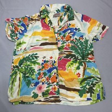 Jams World Shirt Womens Small Multicolor La Bella Vista W624-LBVI Rayon Hawaiian