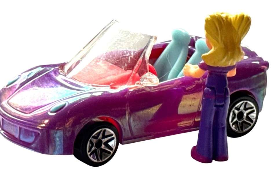 VTG Miniature Micro Doll Play Set Polly Pocket METALIC Purple #5 2007 Convertibl - Image 3 of 4