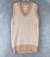 Abercrombie Fitch Houndstooth Sweater Vest Dress Womens Medium Retro Academia