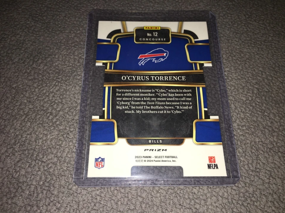 2023 Panini Select - O'Cyrus Torrence - Rookie #12 Black & Gold Prizm - Buffalo - Image 4 of 4