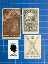 4 Ex libris By Charles Rider (Artist) bookplate