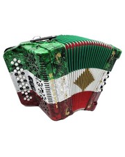 Rossetti 34-Key Diatonic 12 Bass Button Accordion w/ Case, FBE Italian Flag