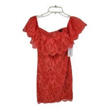 GUESS Francine Red Off Shoulder Lace Mini Dress Women’s Size 2