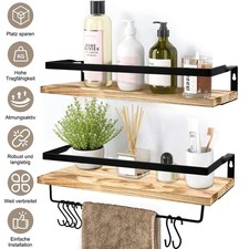 2 Stk Wanddekoration Wandregal Set Küchenregal Wandboard für Schlafzimmer