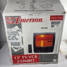 Emerson EWC1304 13'' TV VCR Combo Retro Gaming VCR Combo Tested Working Vintage