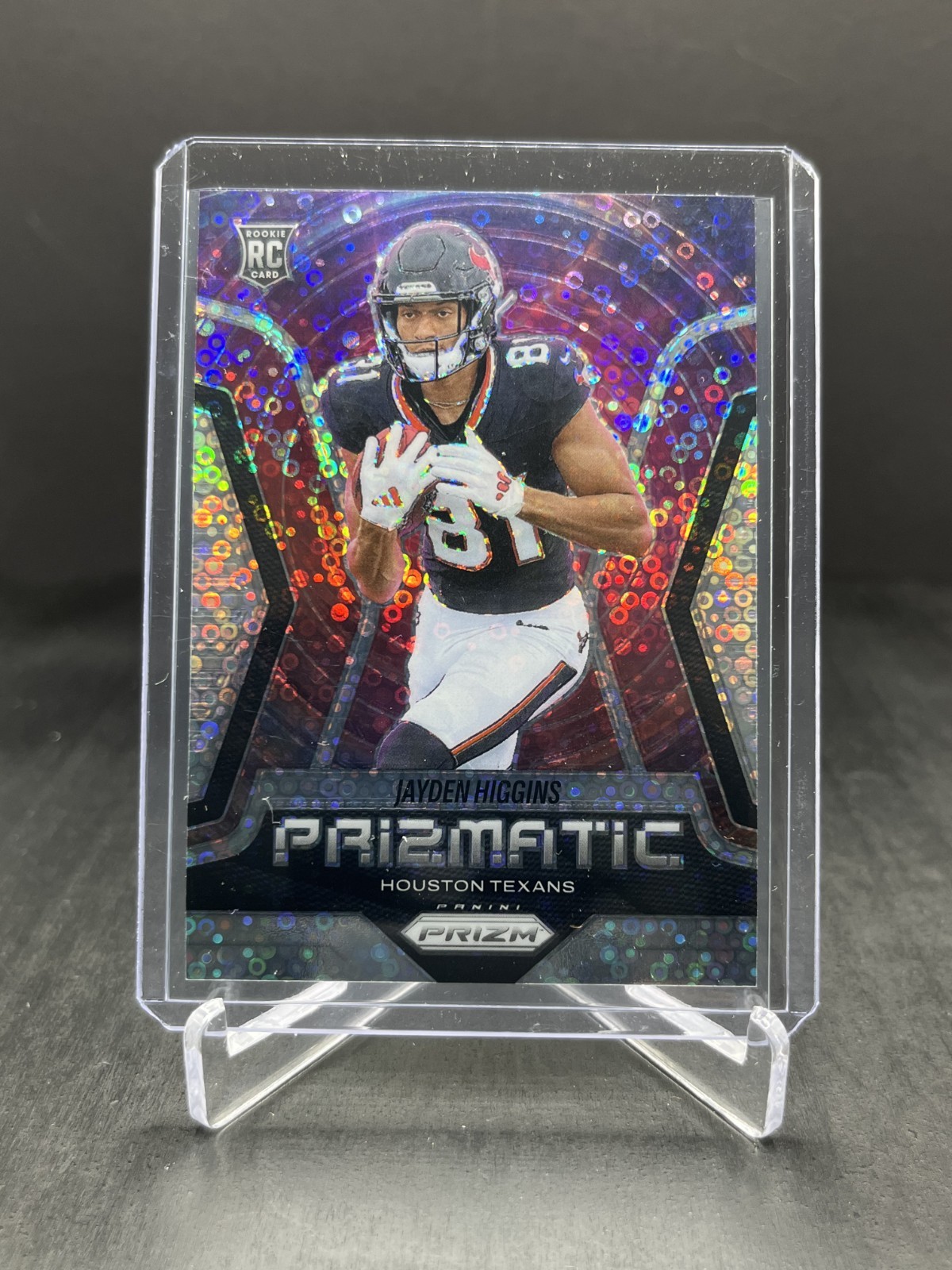 2025 Panini Prizm Football Jayden Higgins RC Rookie Prizmatic No Huddle #3