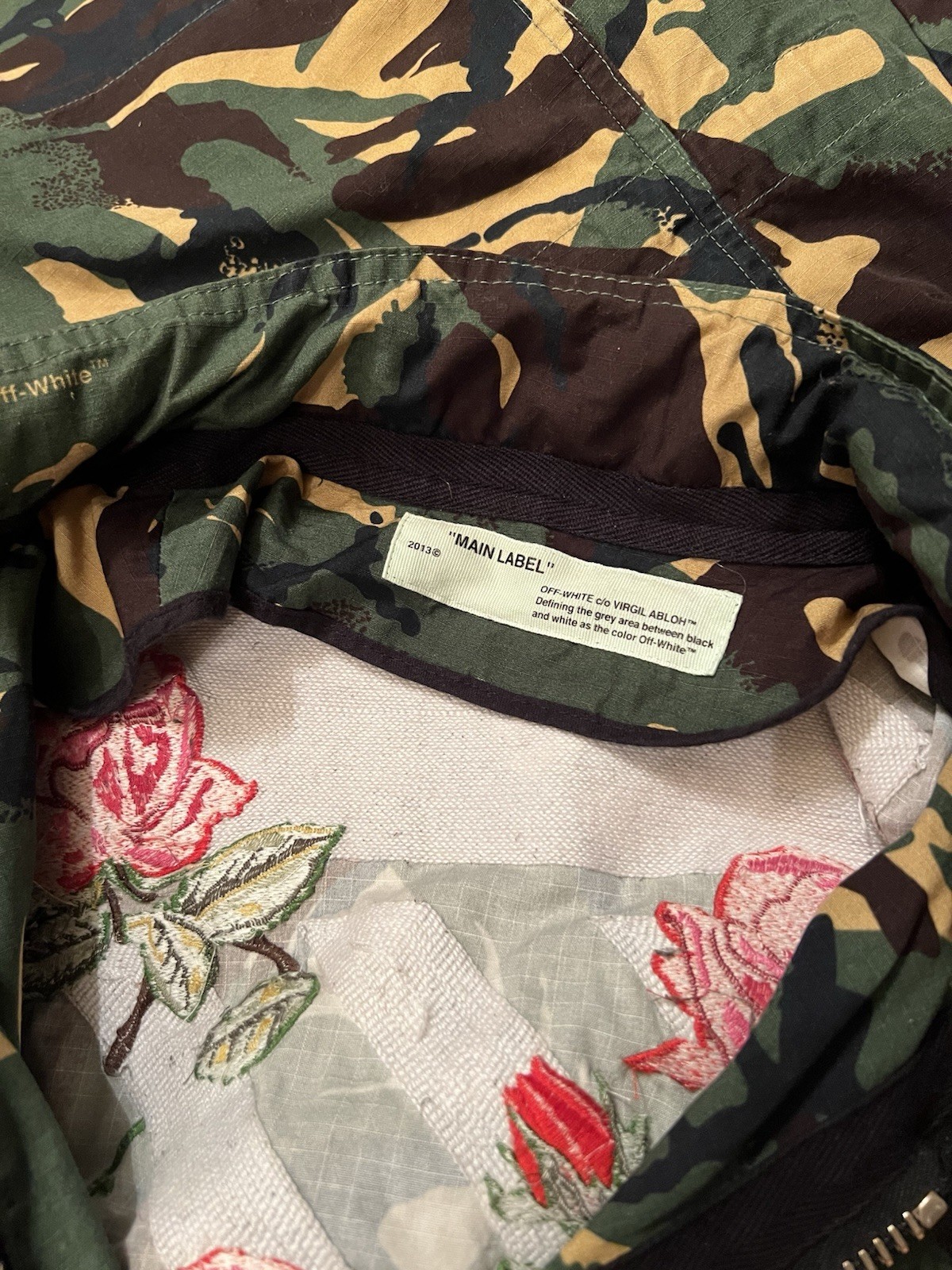 Off-White Camo Roses M65 Camouflage Women’s Jacket, Size Small, NWT, MSRP $1950 image 6