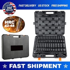 Impact Sockets Set 65pcs 6-point 12in Drive Bit Ratchet Tool Kit Case Us Impact Sockets Set 65pcs 6-point 12in Drive Bit Ratchet Tool Kit Case Us