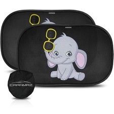 CARAMAZ Car Window Shade for Baby with 20x12 Inch Pack of 2 , Elephant
