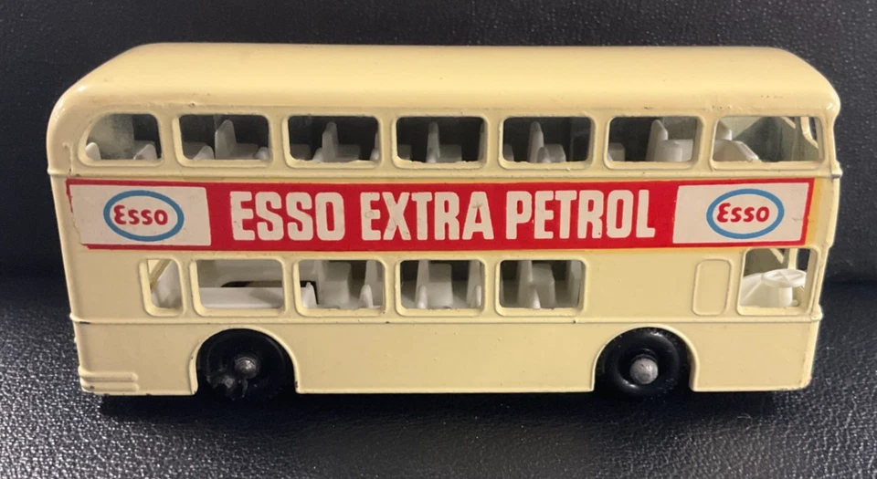 1966 莱斯尼火柴盒戴姆勒双层巴士 #74 复古 Esso Extra Petrol 1-75! — 第 2/4 张图片