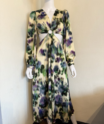 topshop tie dye midi dress Topshop cowl slip midi dress in green tie dye print