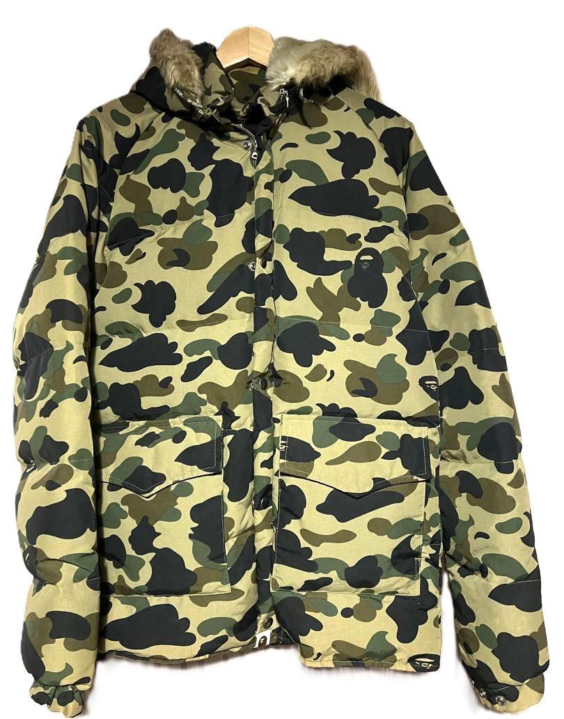 A BATHING APE 1ST CAMO DOWN JACKET Fur Hood Size M Used | eBay
