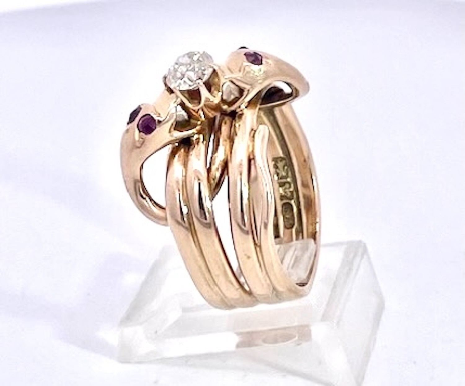 Double Snake Ring Lovers Knot - image 2