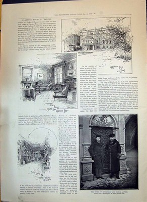 Alt 1893 Herzog Edinburgh Prinz Alfred Clarence Haus St. James'S Ferd viktorianisch
