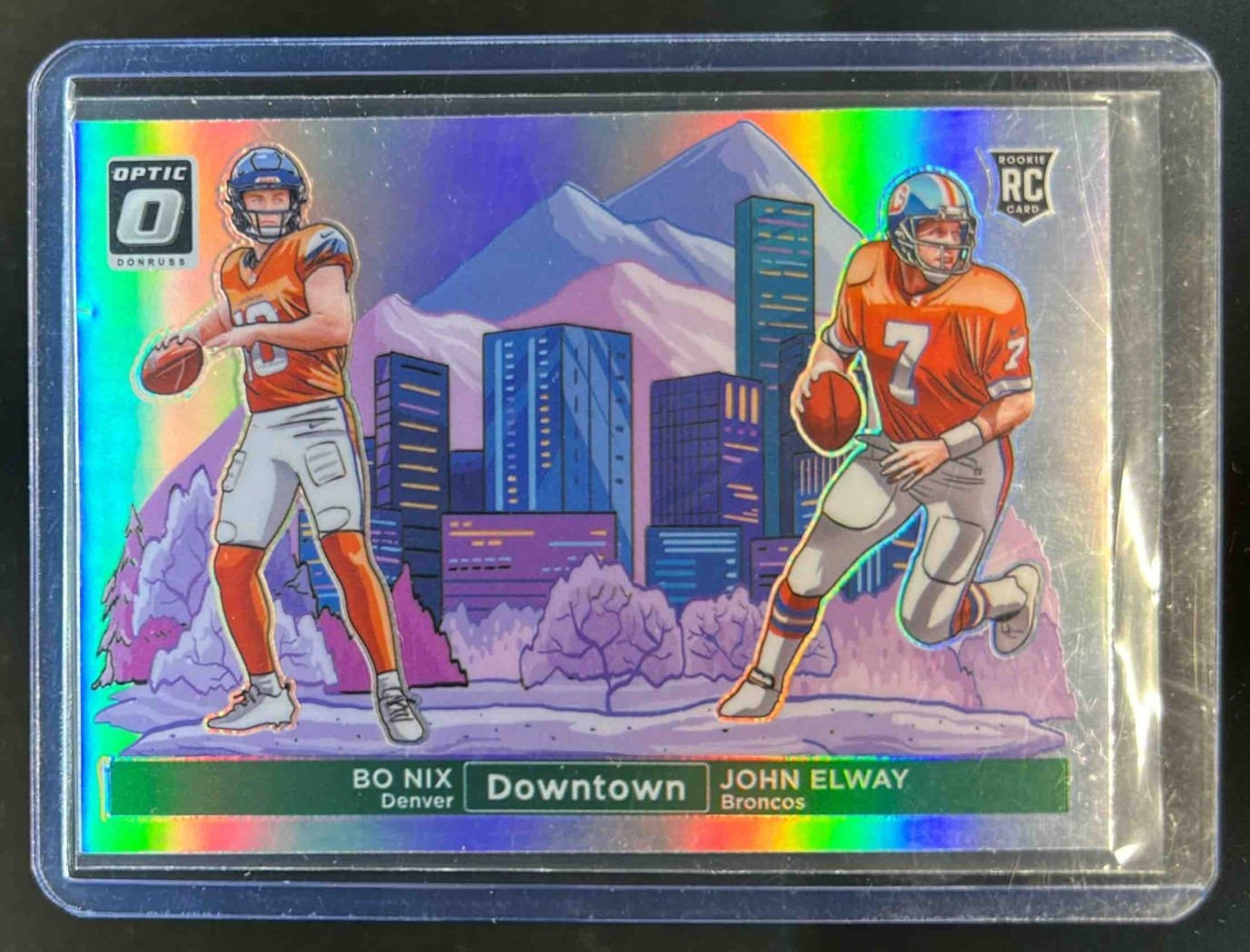 2024 Donruss Optic Bo Nix John Elway Downtown Duos RC SSP #13 Broncos