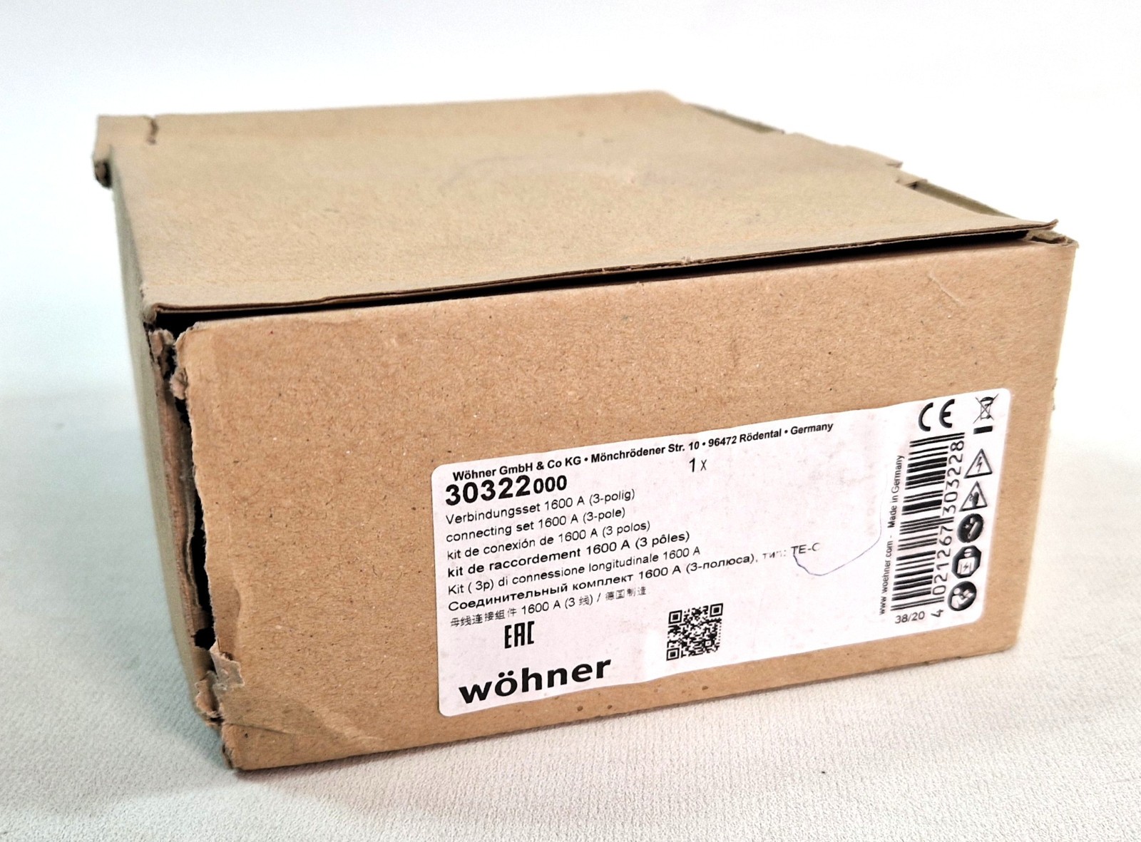 Wöhner 30322000 Connection Set 1600A (3-Phase) Busbar Connector 30322 ...