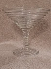 Vintage Anchor Hocking Manhattan Pattern Clear Glass Compote / Martini Glass