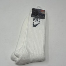 NOS VINTAGE 80s NIKE Athletic tube socks Men  s Logo Crew size 6.5-12 7E26 White
