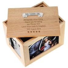 Flower Girl Gift Personalised Large Oak Keepsake Box Flowergirl Wedding Gifts