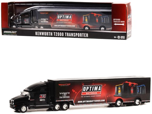 Kenworth T2000 Transporter Black "OPTIMA Batteries: The 1/64 Diecast Model