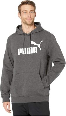 PUMA Mens L Fleece White Logo Hoodie 
