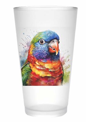 Trinkglas |Saftglas | Glas | Becher | matt | 450ml Vogel Lori Porträt 115