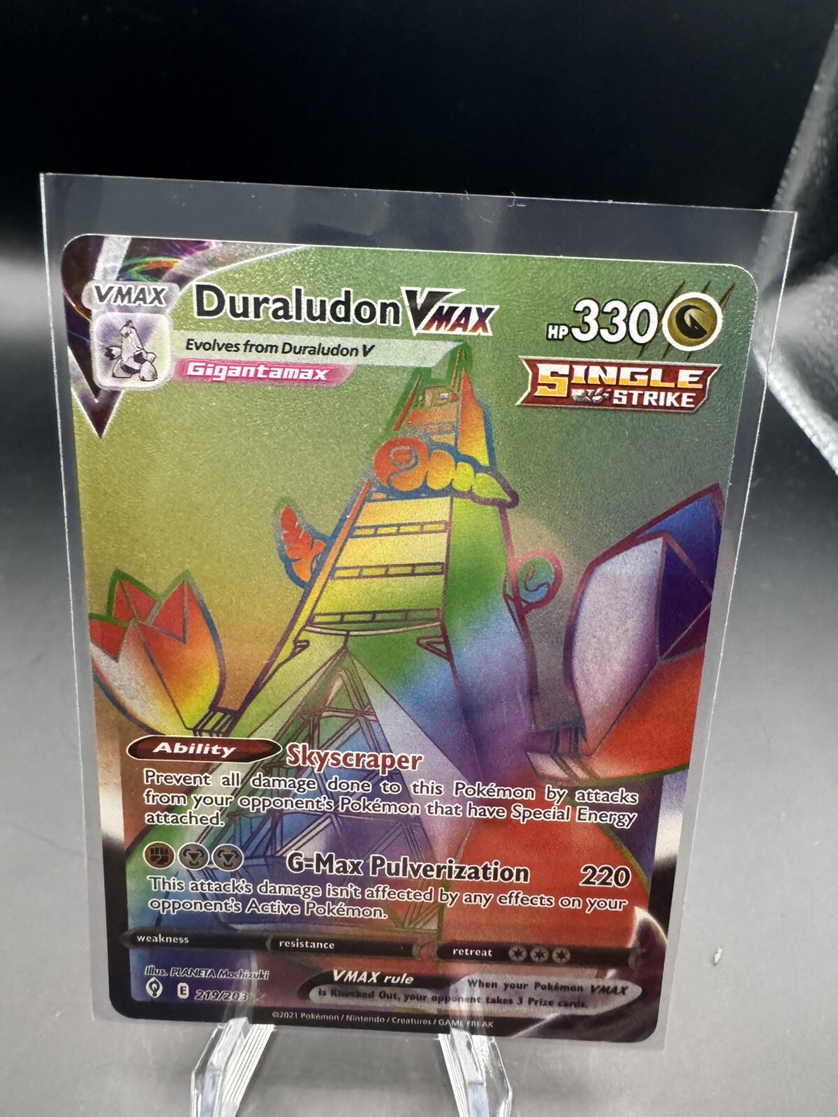 Pokémon TCG Duraludon VMAX Evolving Skies 219/203 Holo Secret Rare NM/M