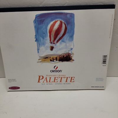 Canson Disposable Paint Palette Pad Treated Paper 40 Sheets 9 x 12 Inch 
