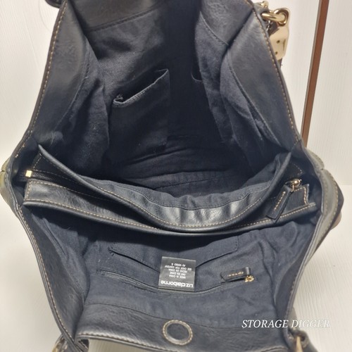 Liz Claiborne Women's Everyday Black Shoulder Bag, Brown Stitching, #LC-1441-P - Picture 8 of 13