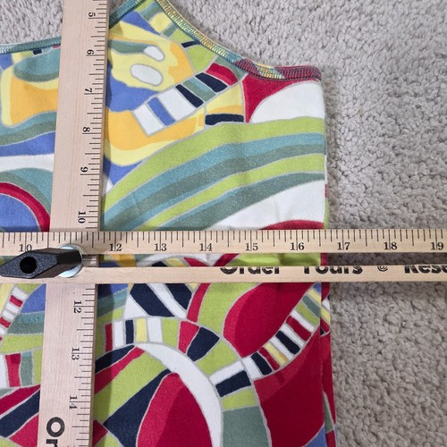 Royal Robbins psychedelic Crop tank top shelf bra X-Large VTG - Picture 3 of 8