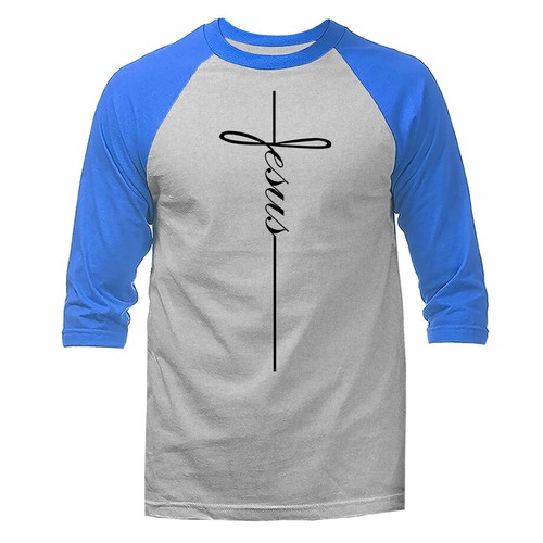 Cruz de Jesús Cristiano Religioso Dios Biblia Iglesia Jesucristo Manga 3/4 Raglán - Imagen 8 de 10
