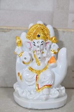 Marble Antique Lord Ganesh ji Statue Idol Showpiece 6 Inch Multicolor