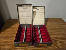 Pair of 2 Kodak Kodaslide Compartment File Metal Boxes 35mm Kodachrome Slide Box
