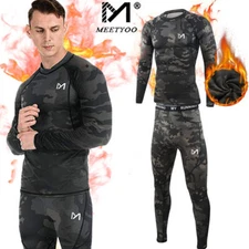 Mens Thermal Underwear Set Sport Long Johns Base Layer Warm Compression Camo Set