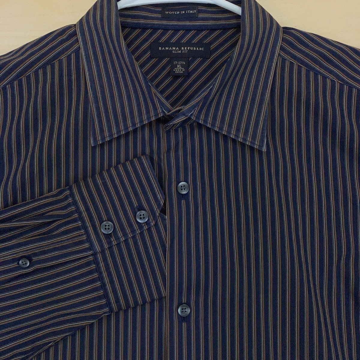 Banana Republic Button Up Shirt Mens XL Slim Long Sleeve Black 