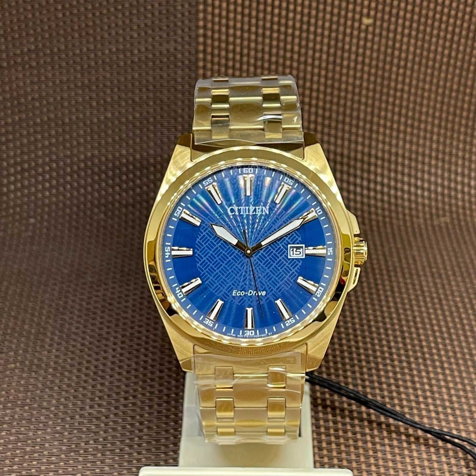Citizen Eco-Drive BM7532-54L Peyten Blue Dial Gold Tone Band Men 