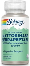 Solaray Nattokinase & Serrapeptase Supplement | 3,000 FU | 30 Caps