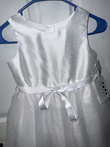 Pippa & Julie Girls White Tulle Flower Girl Dress Formal Wedding Size 7 NWT - Picture 2 of 11