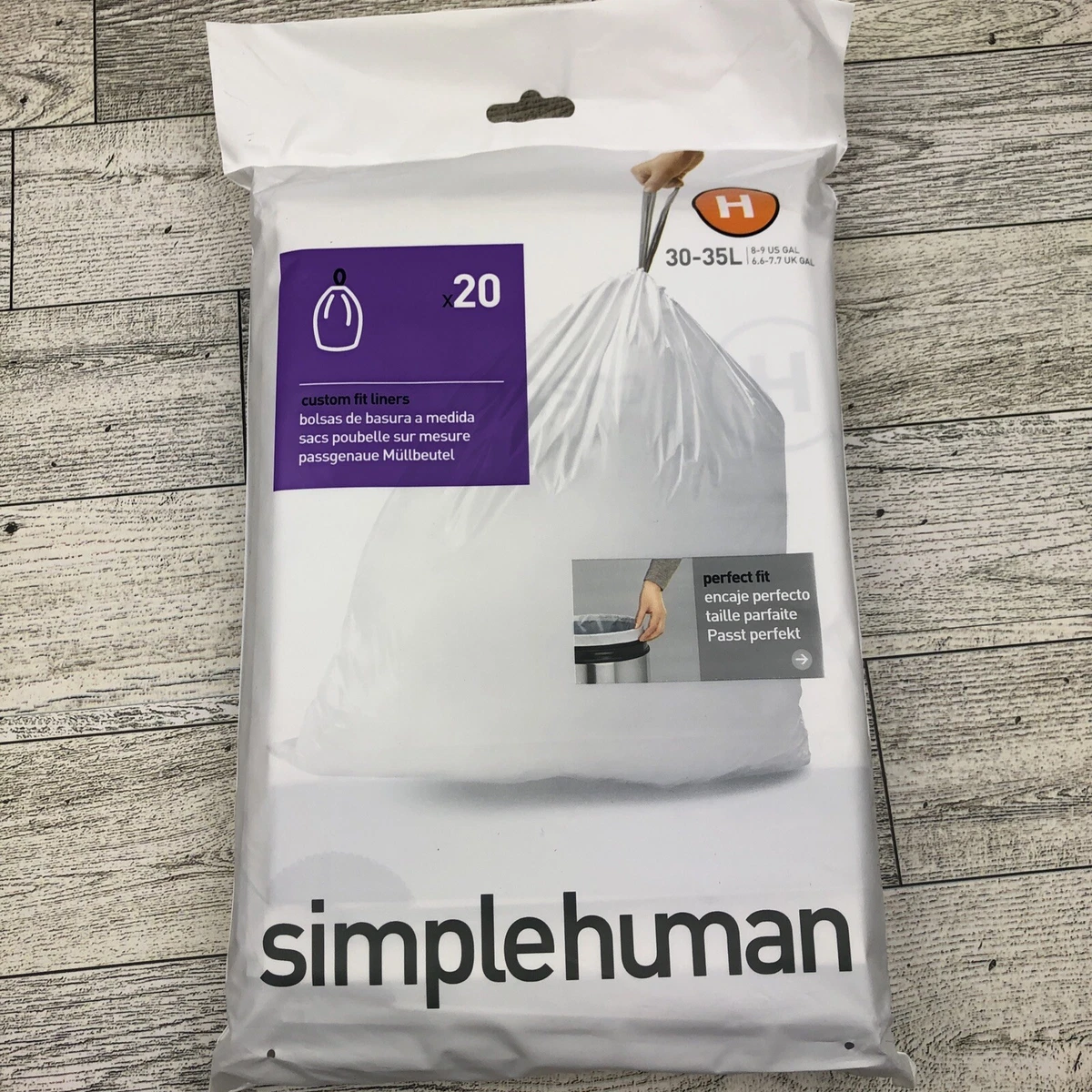 simplehuman Trash Can Liners, 8 Gallon - 20 pack