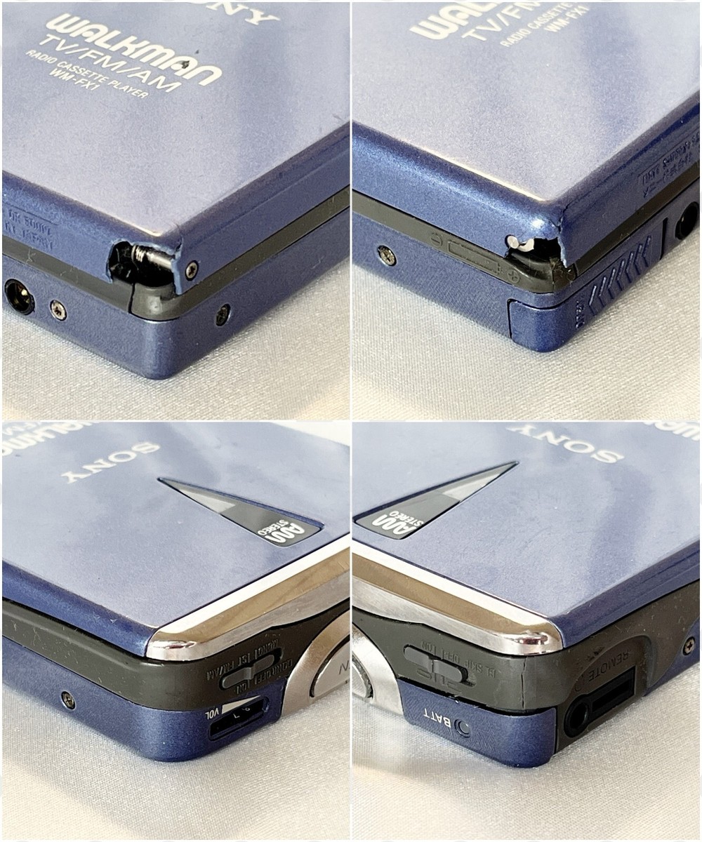 SONY　WALKMAN　WM-FX1 SONY WM-FX1 1994 Blue W/Battery box WalkmanCassette Player Made in