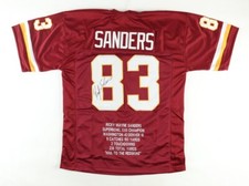 Ricky Sanders Signed Washington Redskin Stat Jersey (JSA COA) 2xSuper Bowl Champ