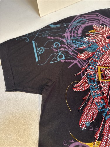 Xzavier Endangered Bird AOP Rhinestones Bling Graphic T-shirt XXL Men’s Y2K - Picture 8 of 16