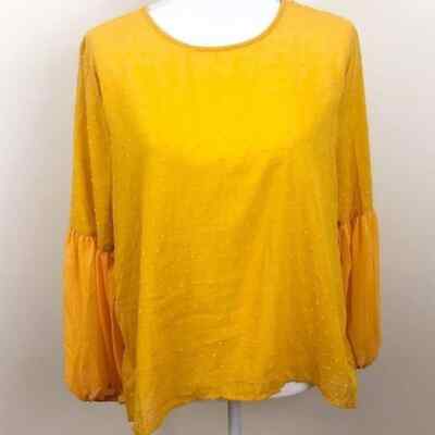 Cure Textured Semi Sheer Sleeve Top Size Medium