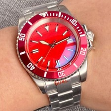40mm Tandorio Red Dial Double Bow Sapphire Glass NH35A Automatic Mens Watch